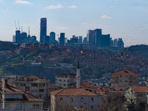 istanbul Maslak district skyscrapers view from distance