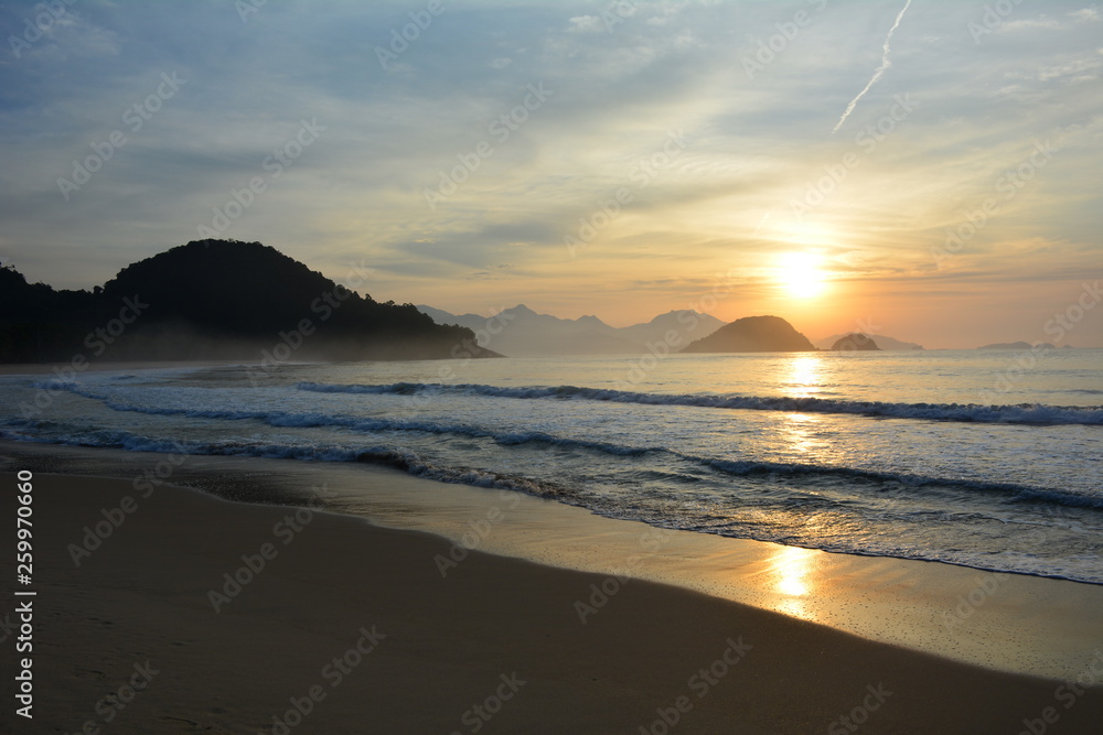 Sunrise in Felix Beach, Ubatuba, SP, Brasil