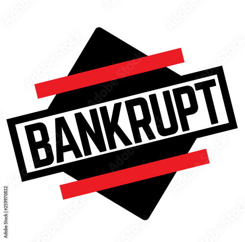 BANKRUPT stamp on white
