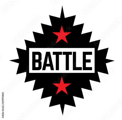 BATTLE stamp on white
