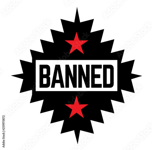 BANNED stamp on white