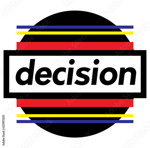 DECISION stamp on white