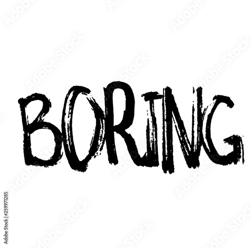 BORING stamp on white