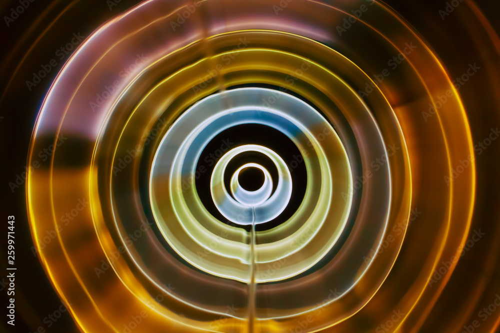 Fototapeta premium Sound waves in the dark in full color