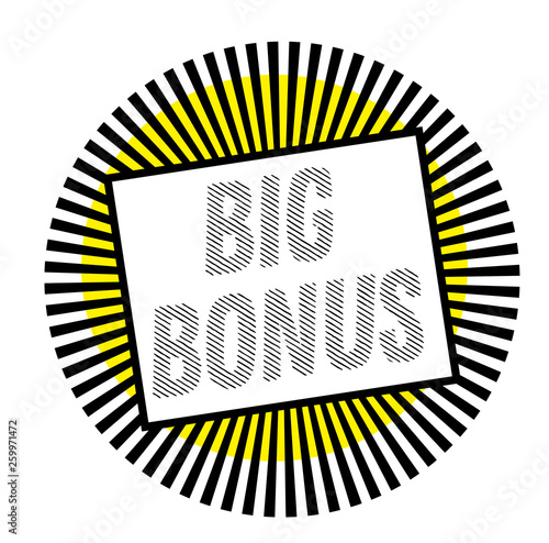 BIG BONUS stamp on white