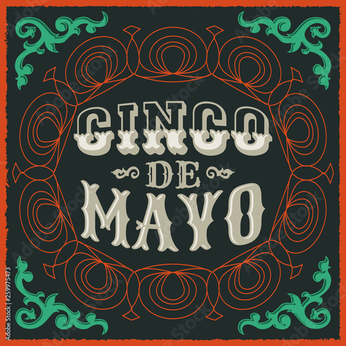 Cinco de Mayo Mexican traditional holiday design vector poster card 