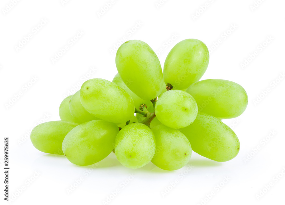 Green grape isolated on white. Full depth of field Green grape isolated on white. Full depth of field