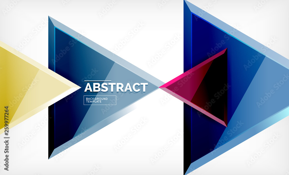 Flying triangles compostion geometric background Flying triangles compostion geometric background