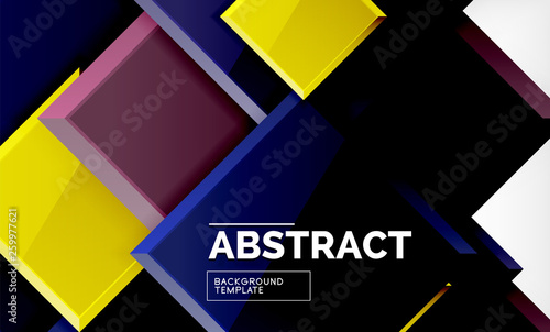 Geometric abstract background, modern square design