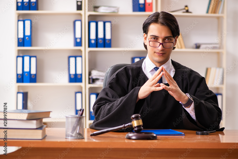 Young handsome judge working in court Young handsome judge working in court