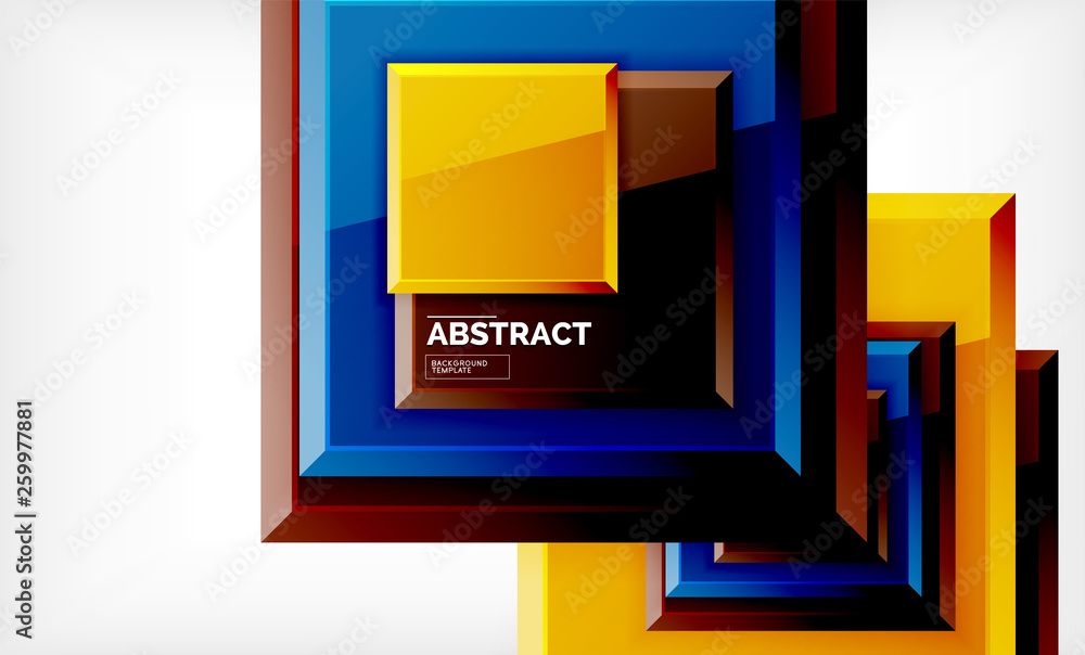 Square geometrical background Square geometrical background