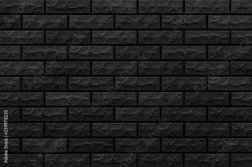 Black modern brick wall texture and background seamless