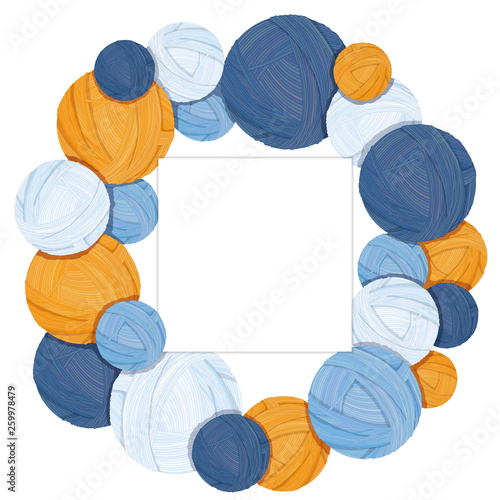 Colorful yarn balls for knitting vector illustration