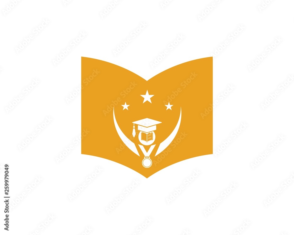 Fototapeta premium book,paper,document logo,icon of education Template vector illustration