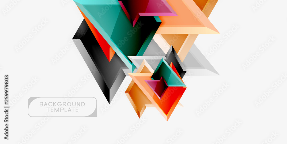 Minimal geometrical triangles with 3d effect abstract background template Minimal geometrical triangles with 3d effect abstract background template