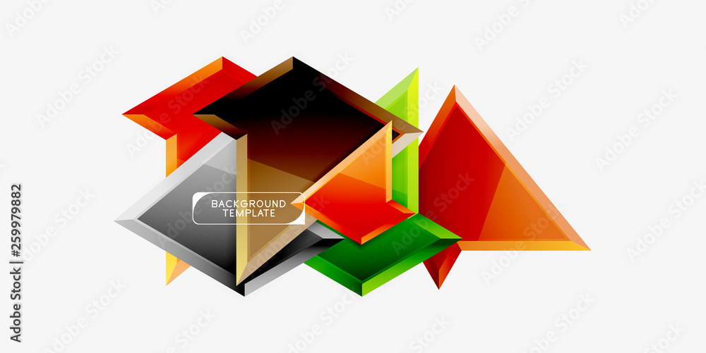 Minimal geometrical triangles with 3d effect abstract background template Minimal geometrical triangles with 3d effect abstract background template