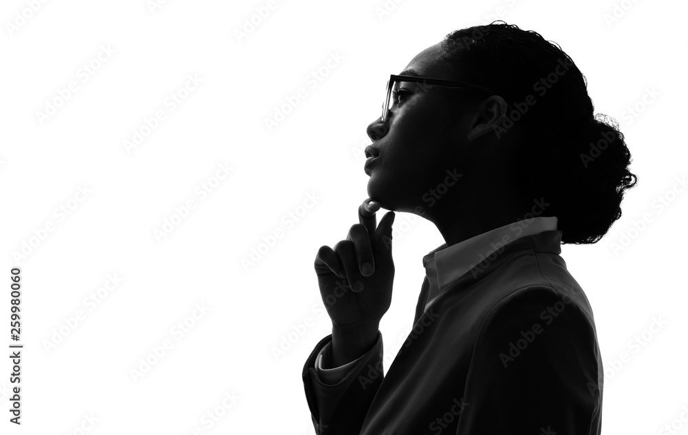 考える女性 シルエット Stock 写真 Adobe Stock