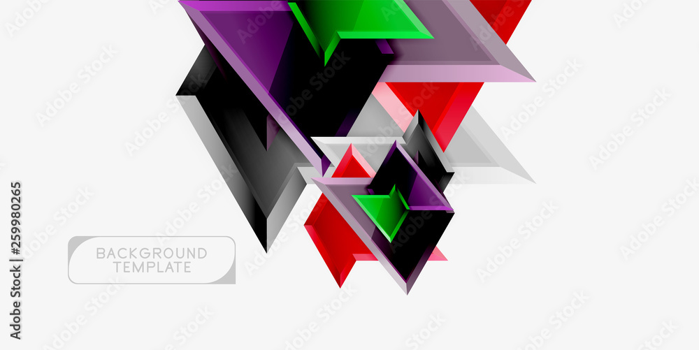 Minimal geometrical triangles with 3d effect abstract background template Minimal geometrical triangles with 3d effect abstract background template