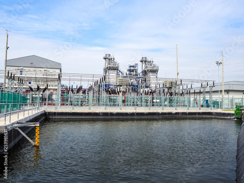 Electric power substation of combine cycle recover power plant.