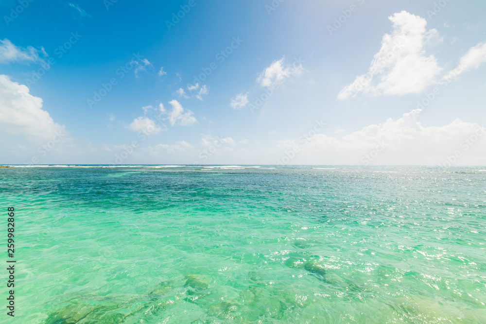 Turquoise water and blue sky in Guadeloupe Turquoise water and blue sky in Guadeloupe