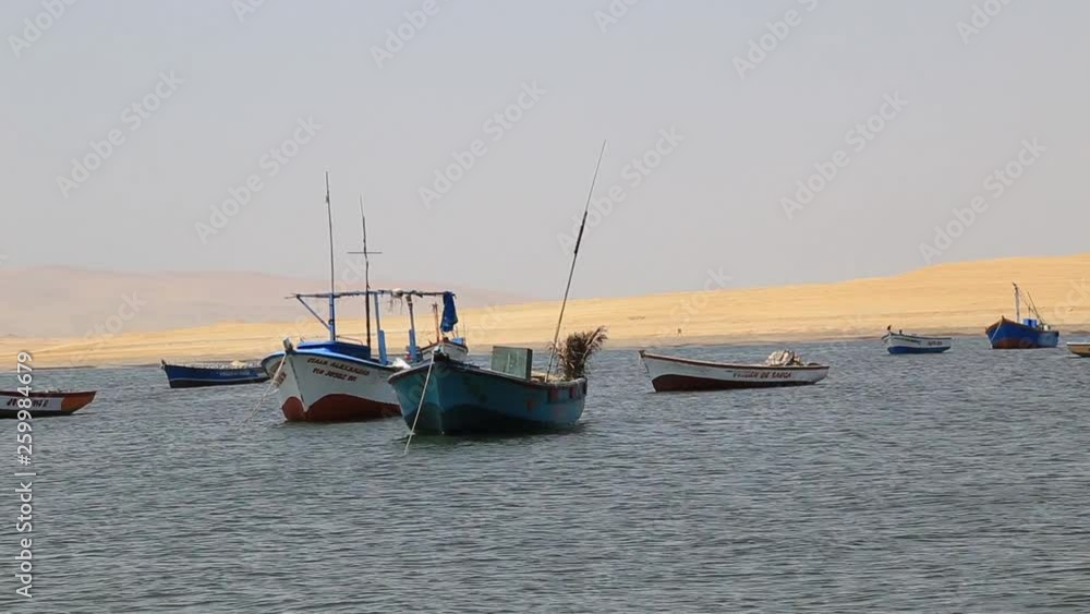 Panoramic view of Lagunillas Beach in the National Reserve of Paracas Park, Peru Panoramic view of Lagunillas Beach in the National Reserve of Paracas Park, Peru