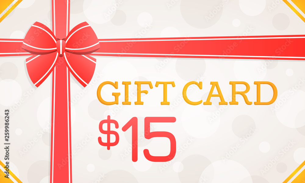Naklejka premium Gift Card, gift voucher - 15 dollars