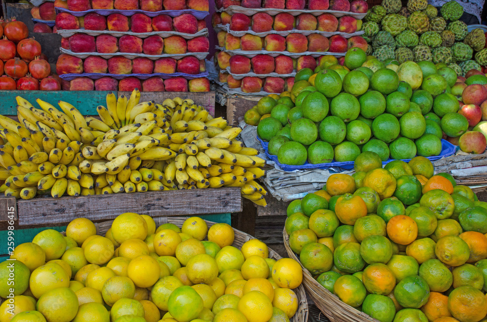 fresh fruit are on sale in the market apples orange banana fresh fruit are on sale in the market apples orange banana