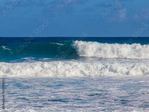 Hawaiian beach with blue waves © PixelView.Media