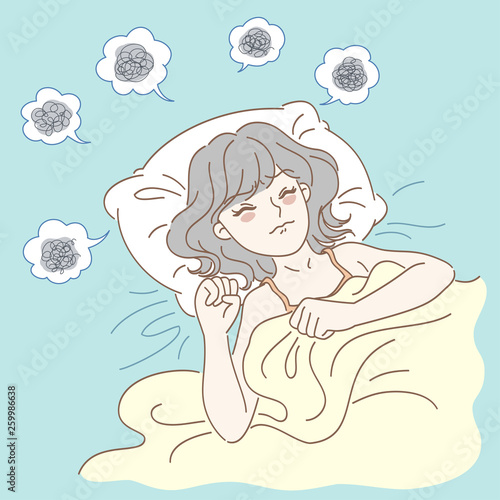 Woman having a nightmare in her sleep