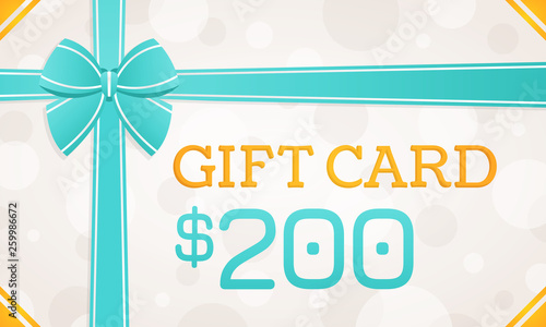 Gift Card, gift voucher - 200 dollars