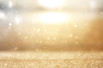 photo of gold and silver glitter lights background
