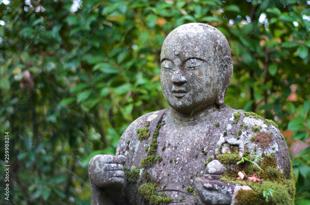Close up picture of the beautiful Buddha Statue in the Eikando Temple in Kyoto