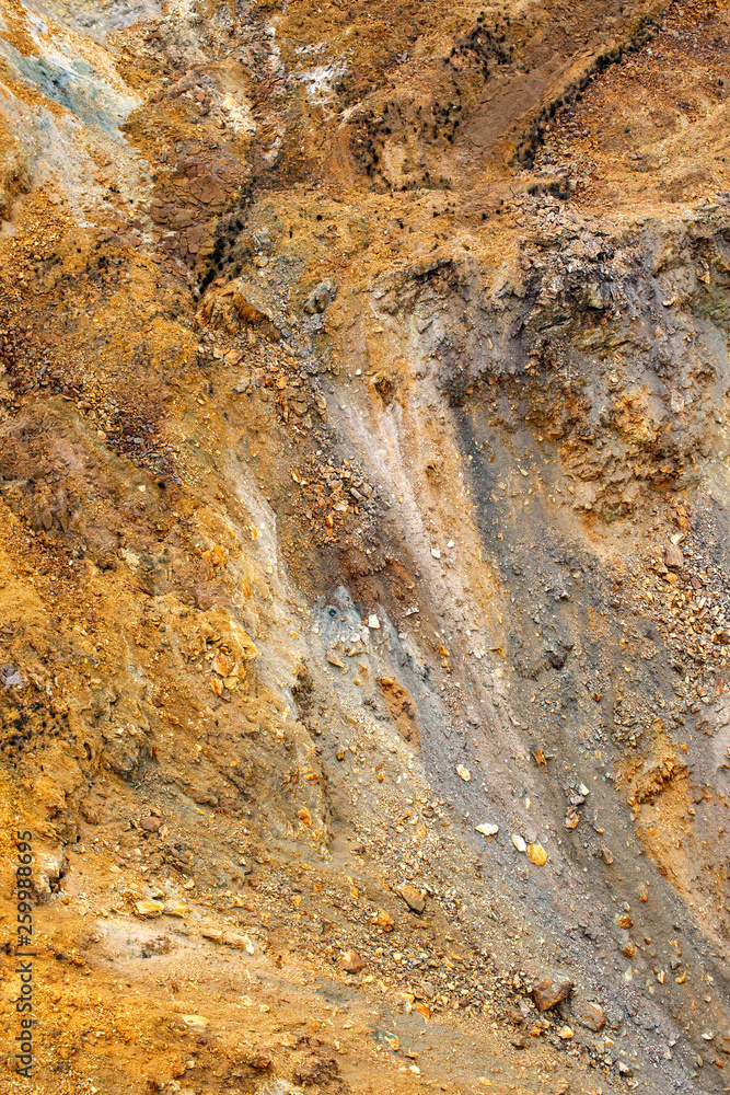 Aerial view of sections of open cut mining pit Aerial view of sections of open cut mining pit