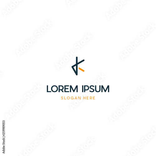 Abstract K letter modern initial letter marks logo design, Abstract monogram letter K logo icon design. Minimalist K creative initial based vector template. © ade