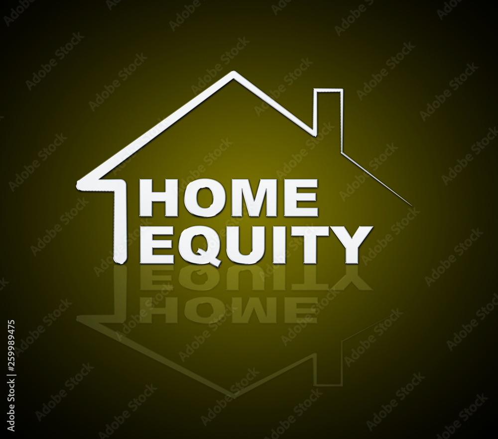 Home Equity Icon Symbol Represents Property Loan Or Line Of Credit - 3d Illustration