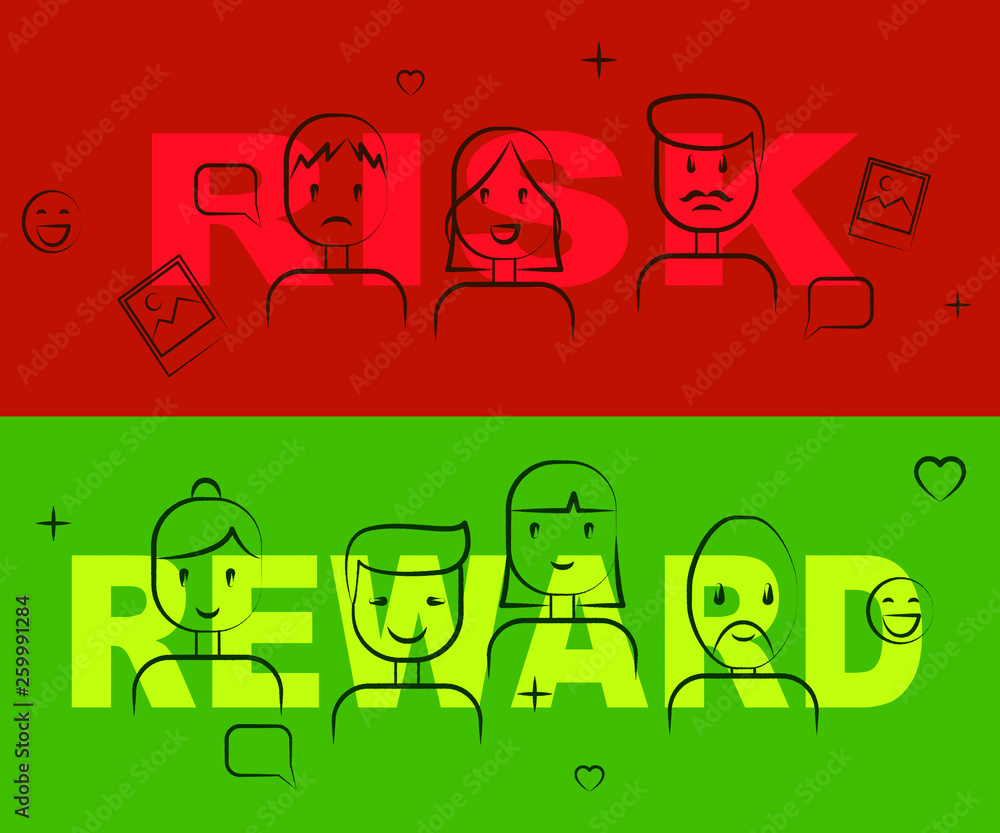 Risk Vs Reward Strategy Words Depicts The Hazards In Obtaining Success ...
