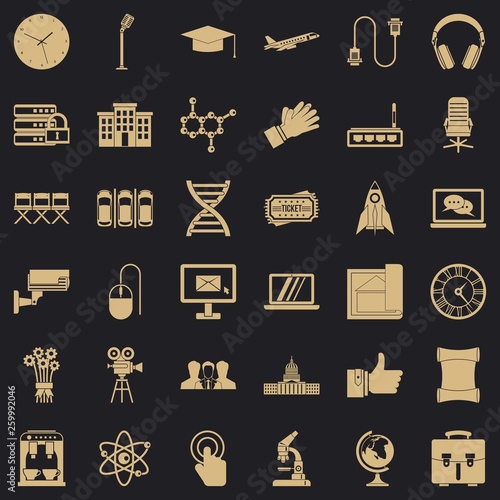 Seminar icons set. Simple style of 36 seminar vector icons for web for any design