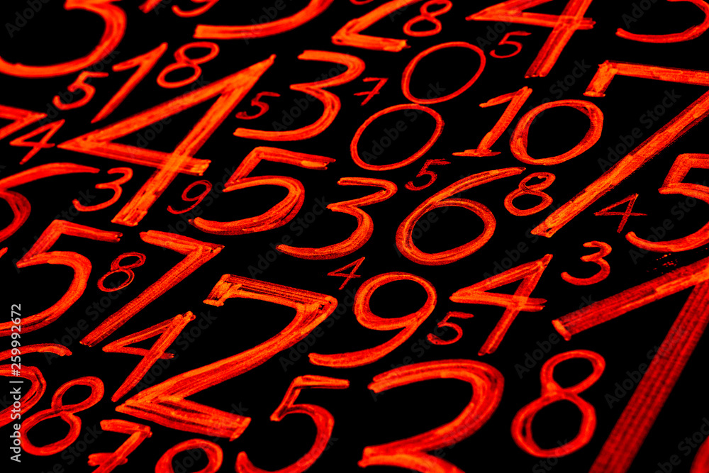 Background of numbers. from zero to nine. Mathematical equations and formulas. Numbers texture Background of numbers. from zero to nine. Mathematical equations and formulas. Numbers texture