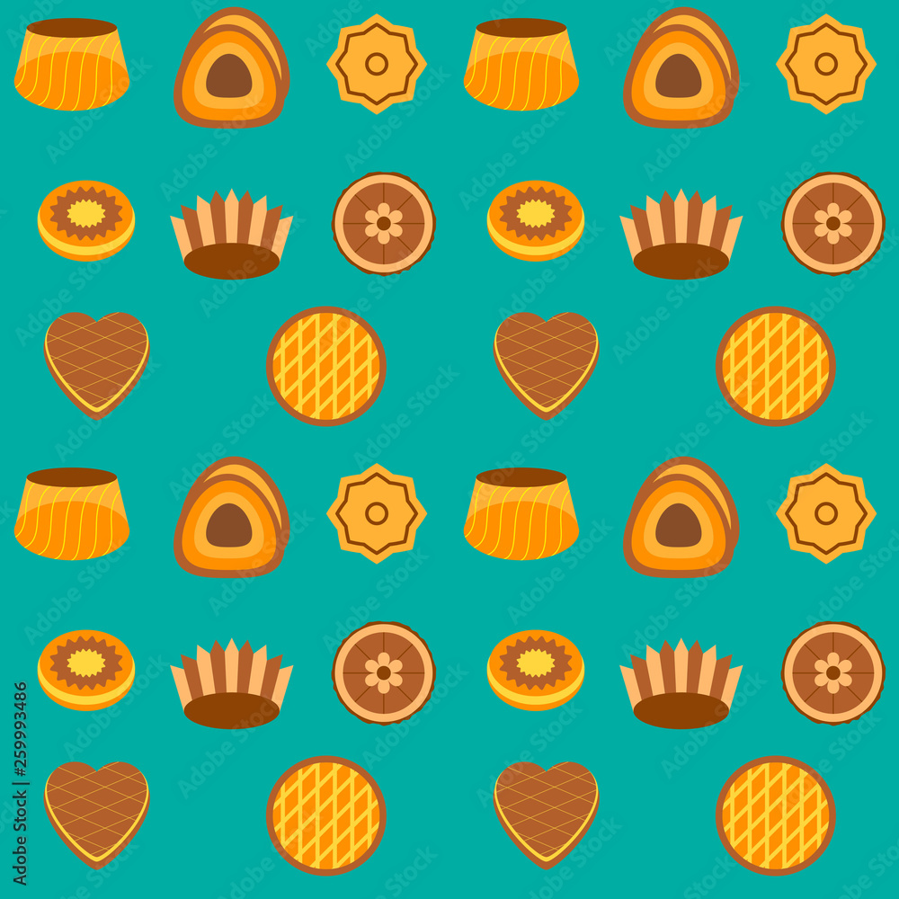 Seamless pattern cakes and pie Seamless pattern cakes and pie