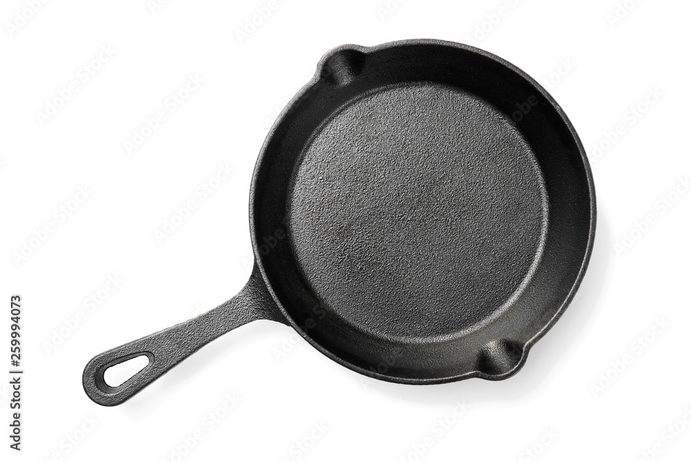 Black iron pan isolated on white background. Black iron pan isolated on white background.