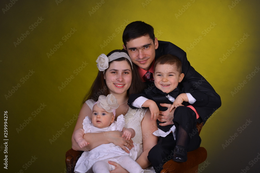 happy family with two children