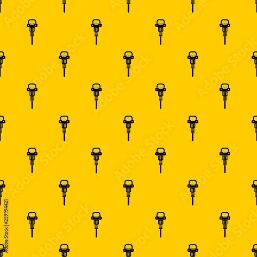 Pneumatic hammer pattern seamless vector repeat geometric yellow for any design