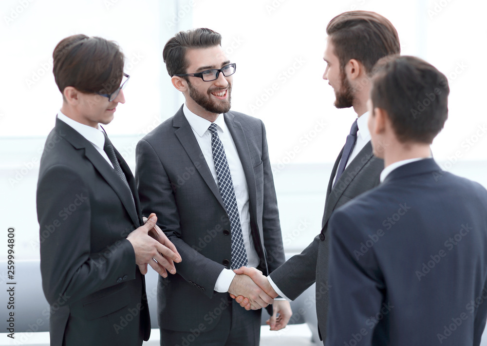 handshake business people in the office. handshake business people in the office.