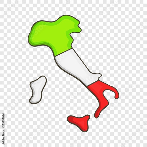 Italy map with flag icon in cartoon style isolated on background for any web design 