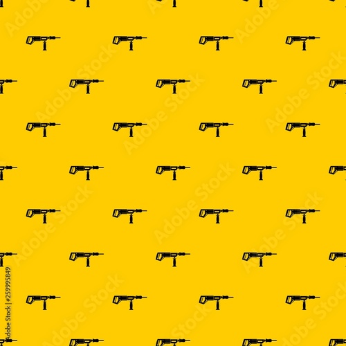 Electric drill, perforator pattern seamless vector repeat geometric yellow for any design