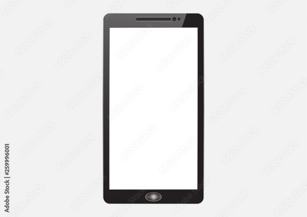 Business white screen smartphone mobile phone on white background vector illustration Business white screen smartphone mobile phone on white background vector illustration