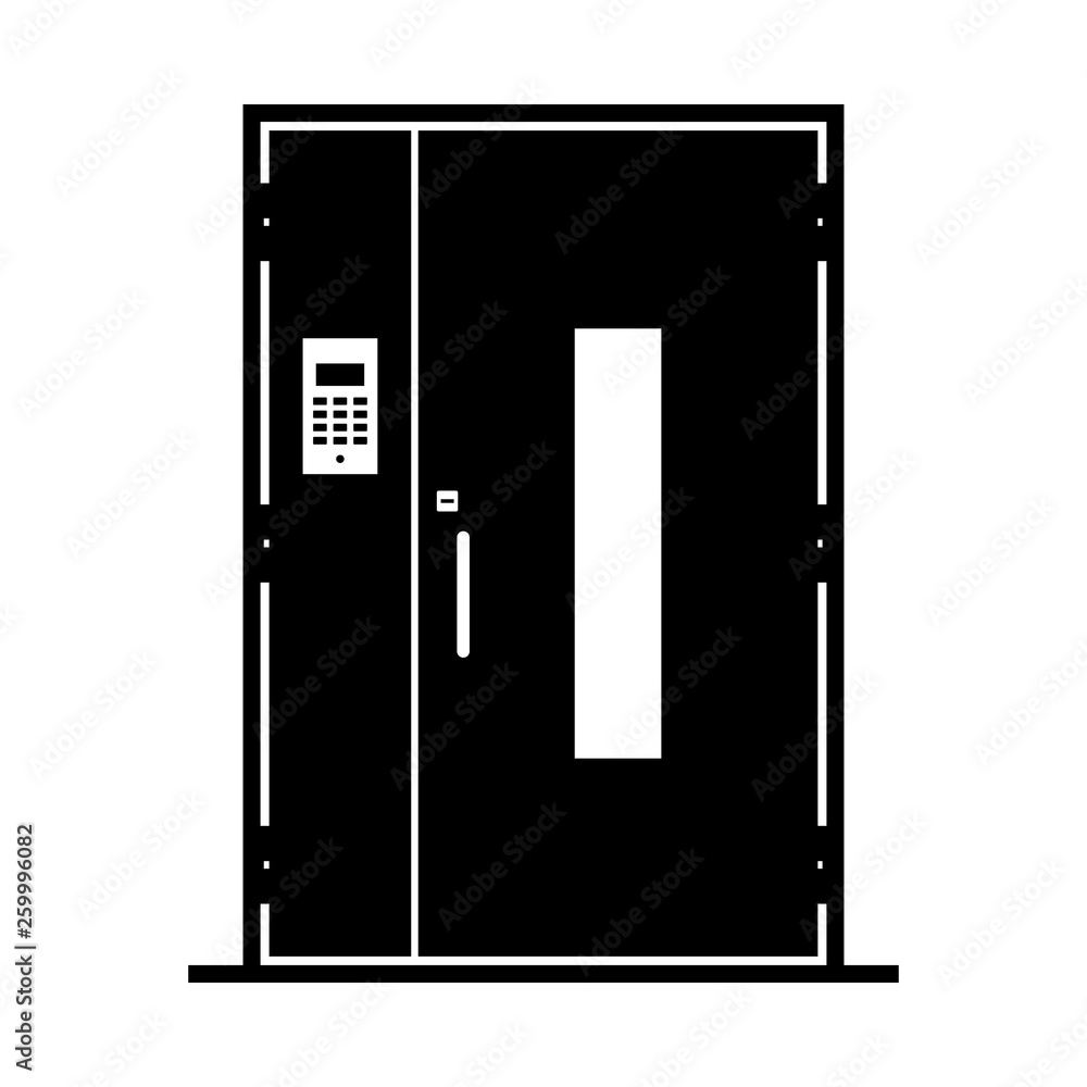 Door with intercom security system - Vector Door with intercom security system - Vector