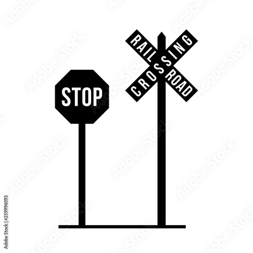 Highway railroad crossing signs - Vector