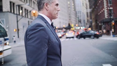 Senior businessman daily lifestyle in New york city