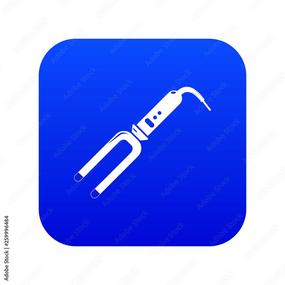 Hair curl icon blue vector isolated on white background Hair curl icon blue vector isolated on white background